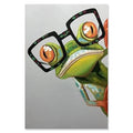 ArtZ® Most Interesting Frog In The World Paintings - Green Frog With Glasses / 19.7 inch by 29.5 inch (50x75cm) No Frame