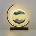 ArtZ® Sand And Water Moving Art LED Moon Lamp - Black Moon - Blue Sand