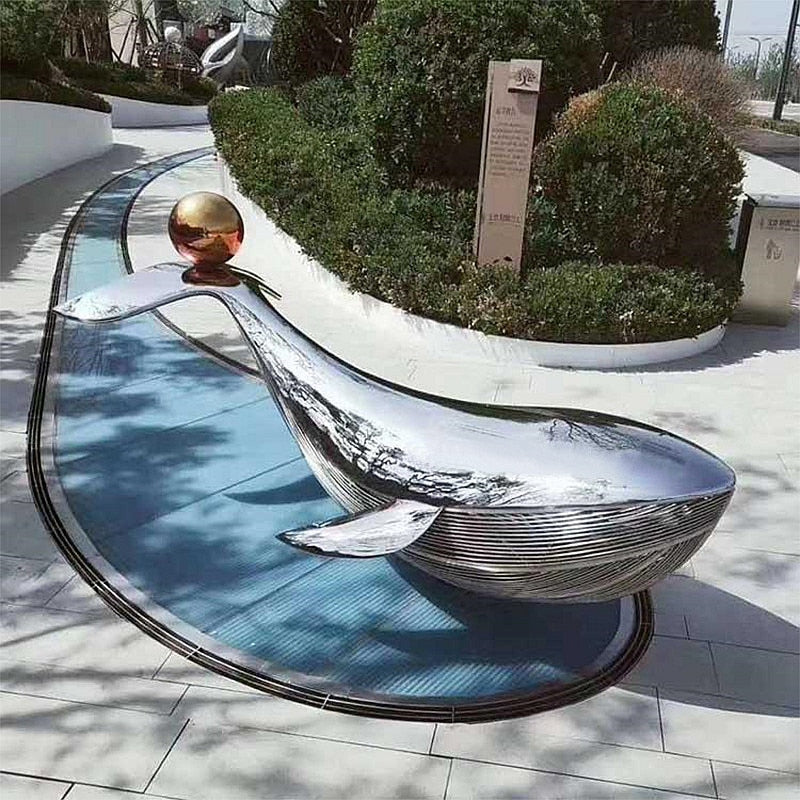 ArtZ® Stainless Steel Whale Sculpture