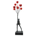 ArtZ® Up & Away Sculpture - Red Balloons; Black Girl