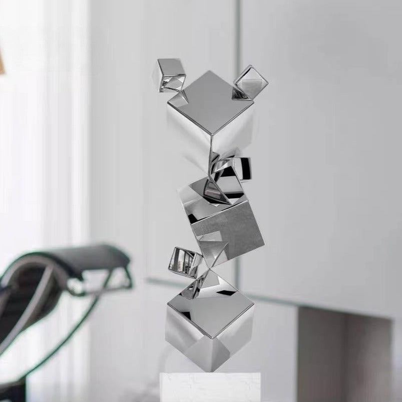 ArtZ® The Balancing Act Stainless Steel Sculpture - Smooth Finish 25.6 inch by 8.7 inch by 7.5 inch (65x22x19 cm)