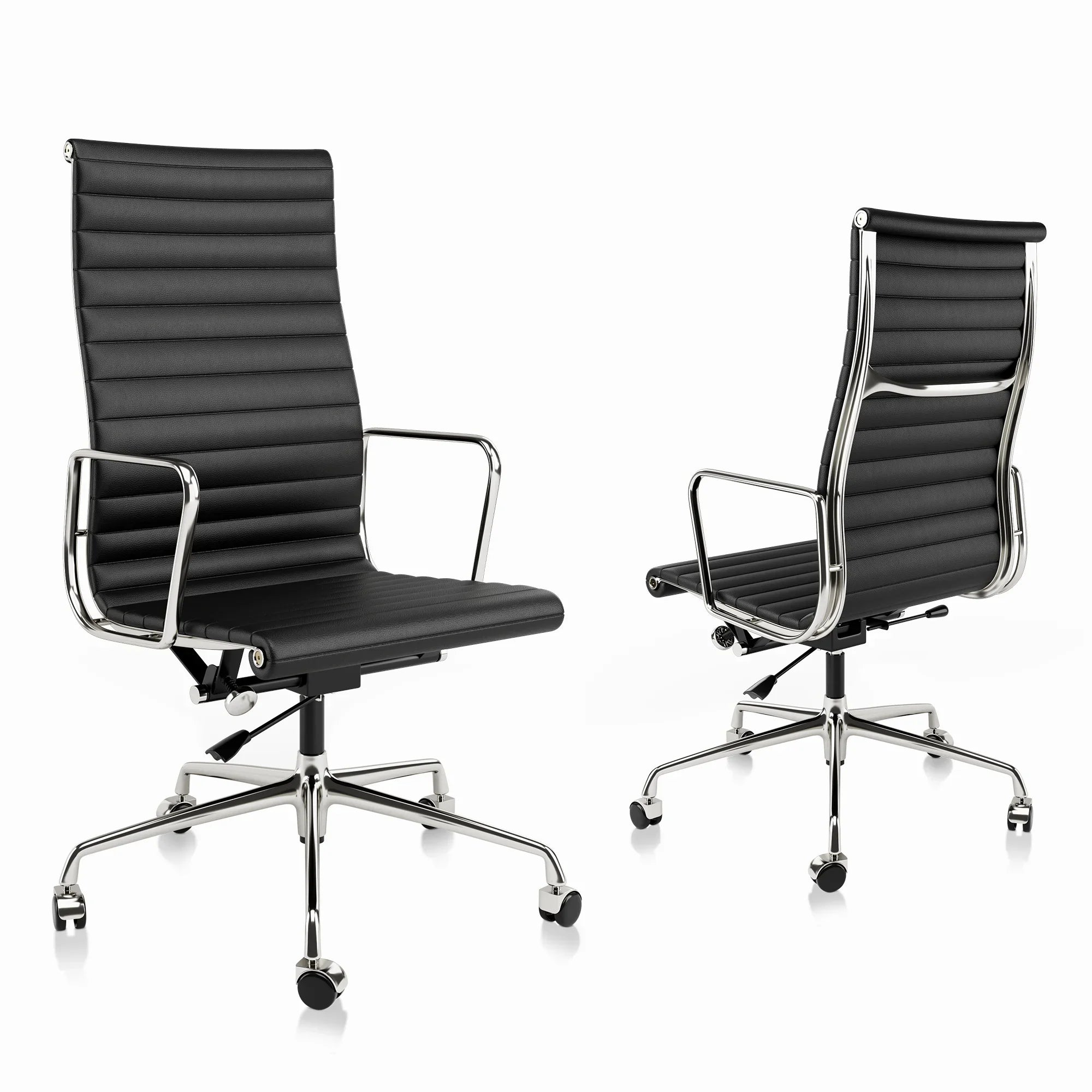ArtZ® Nordic Design Leather Executive Office Chair - 1 Chair; Black; High Back