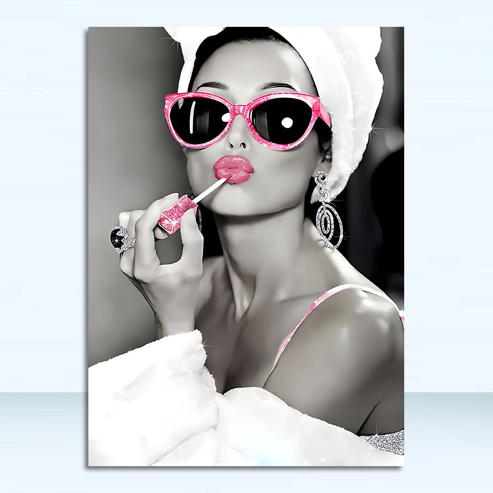 ArtZ® Yes Toilet Paintings Are A Thing - Lipstick / 12 inch by 16 inch (30x40cm)