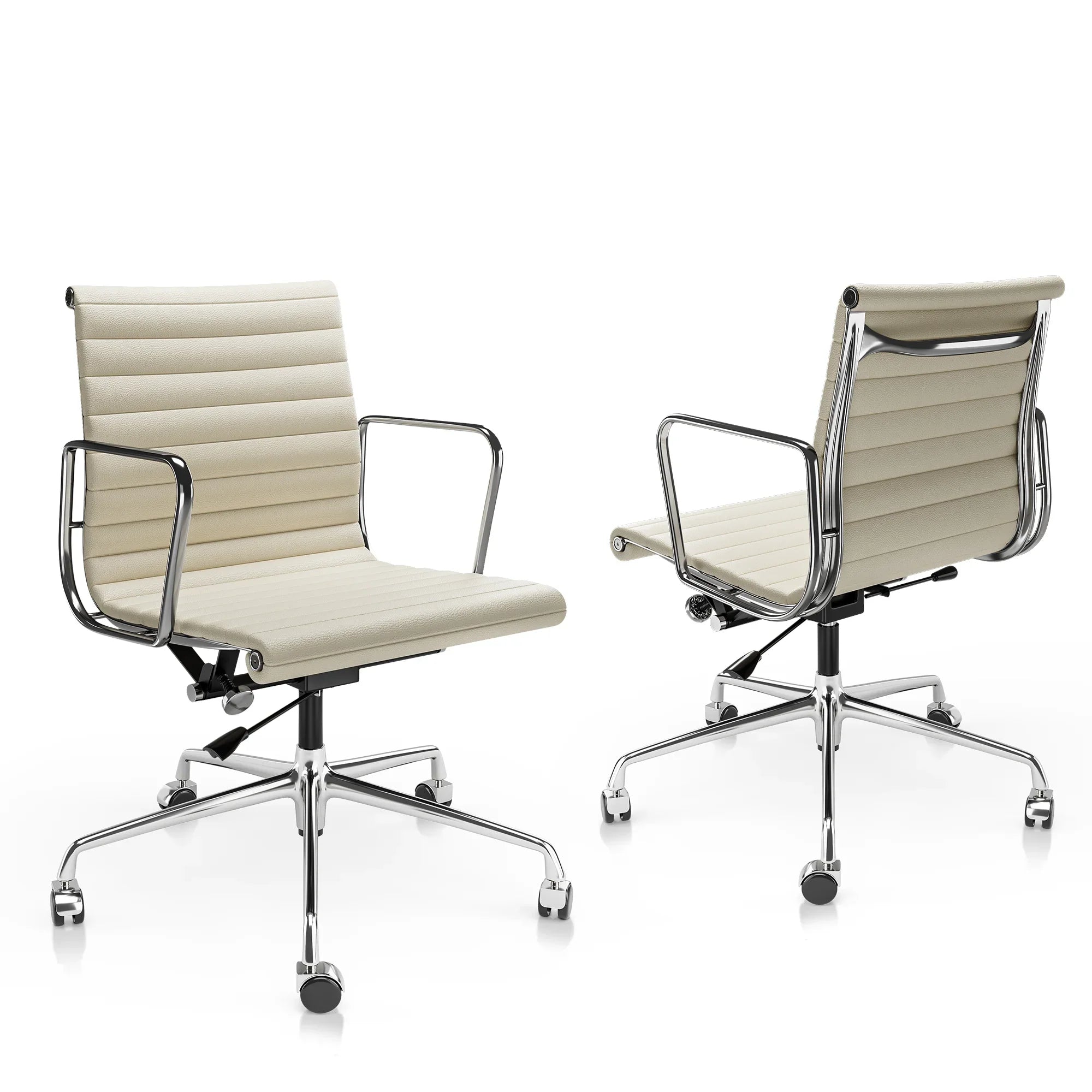 ArtZ® Nordic Design Leather Executive Office Chair - 1 Chair; White; Low  Back