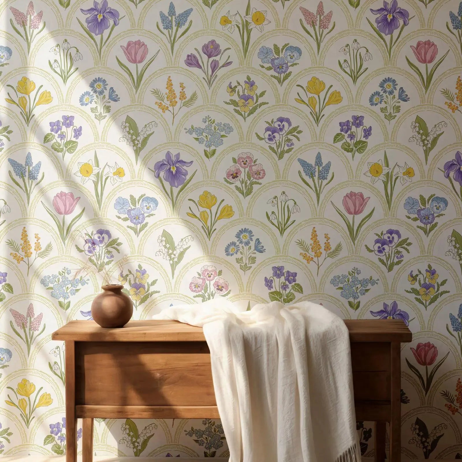 Vintage Floral Arch Wallpaper