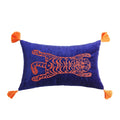 Sapphire Tiger Velvet Embroidered Throw Pillow