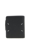 Maison Margiela Leather Flap with Stitch Detail Wallet — Black