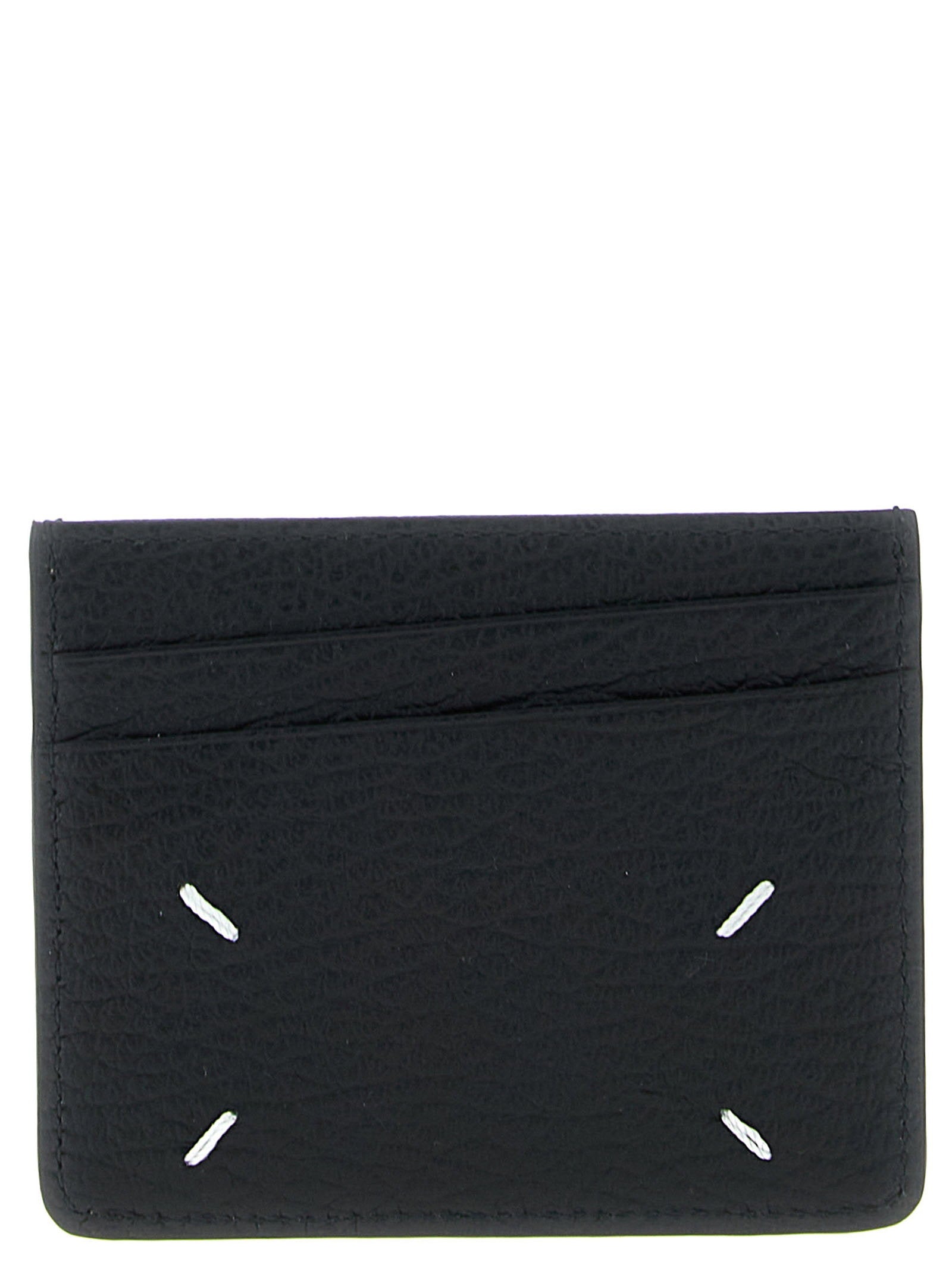 Maison Margiela Stitching-Detail Leather Card Case — Black
