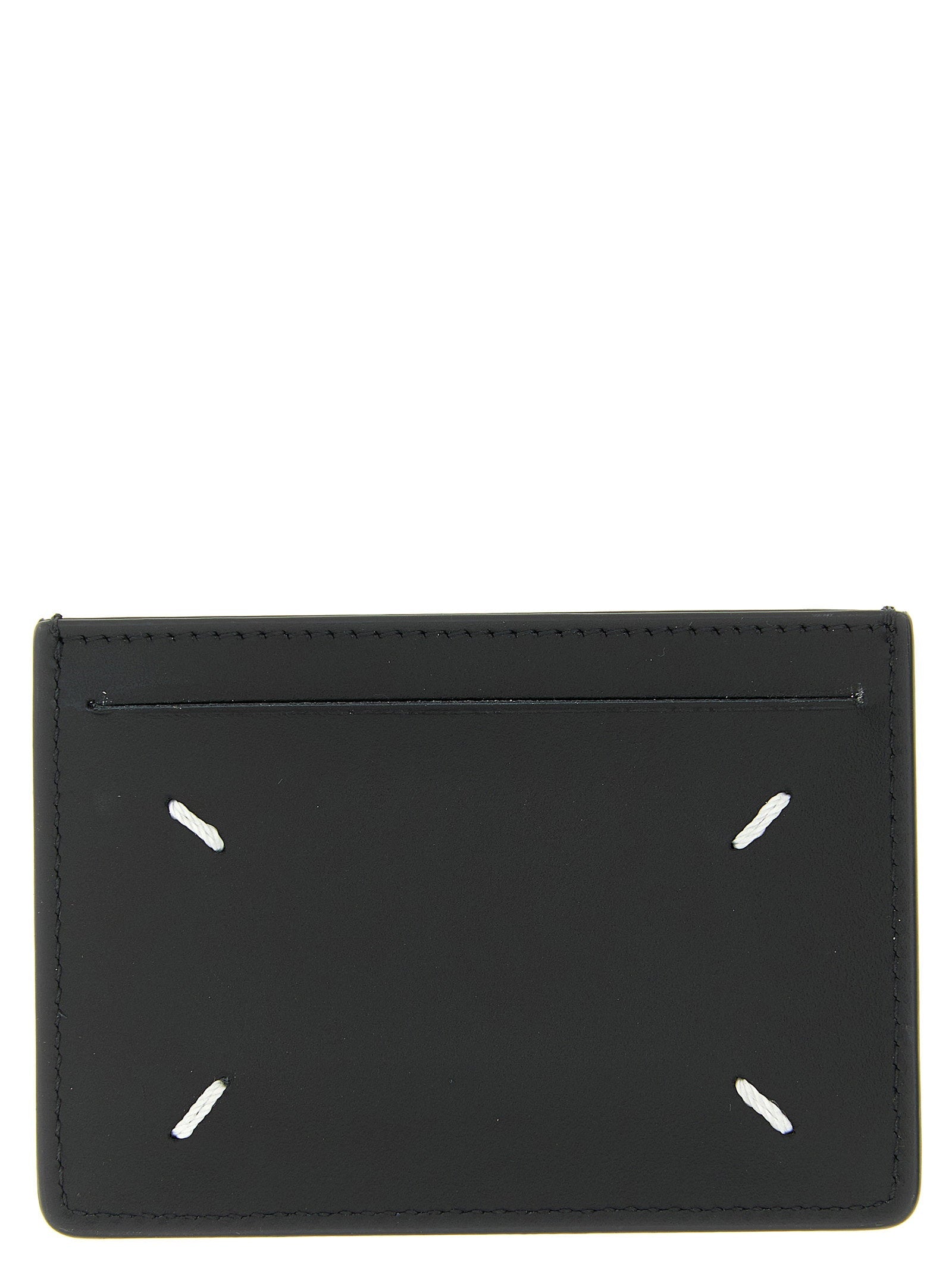 Maison Margiela Leather Stitching Card Case — Black