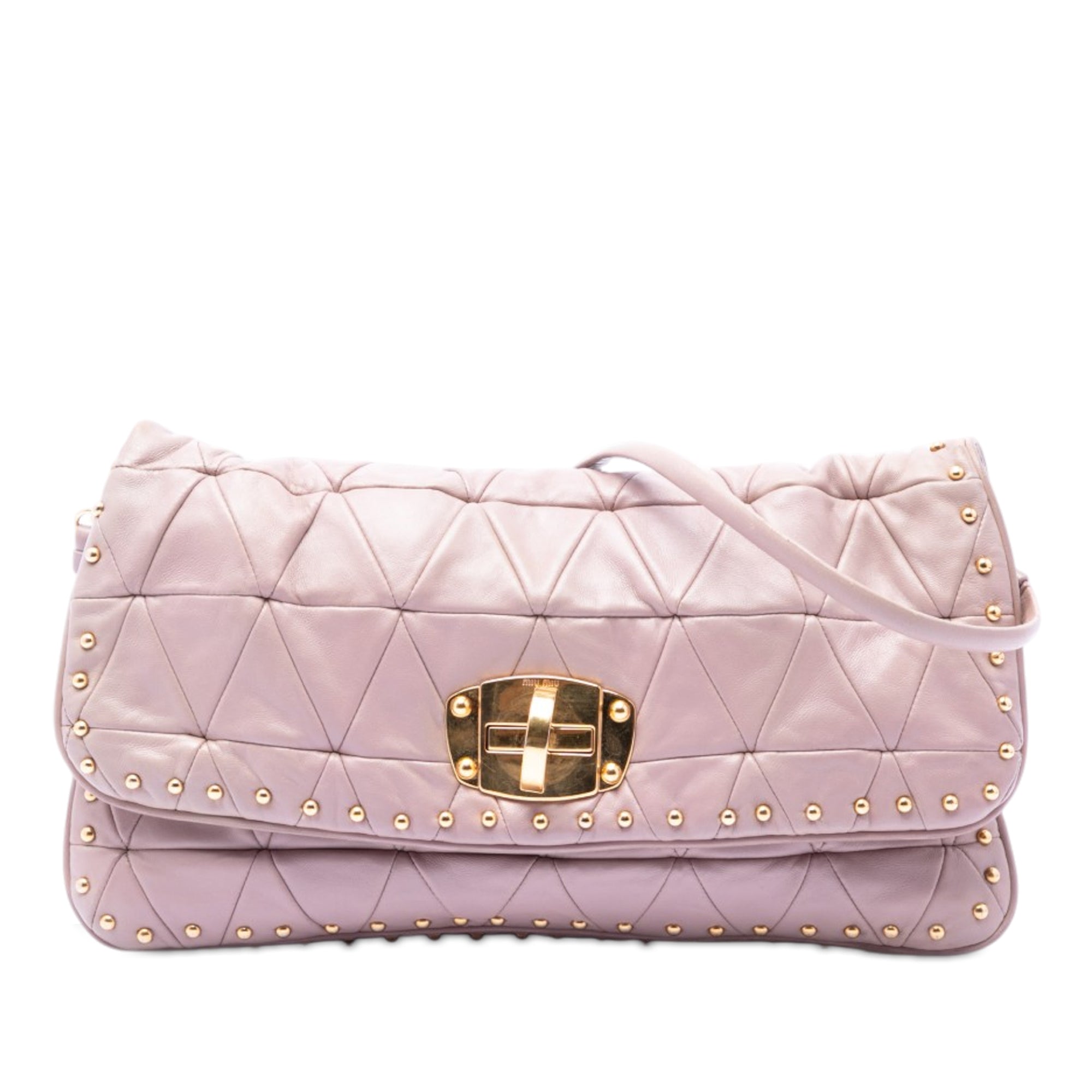 Studded Matelasse Nappa Shoulder Bag