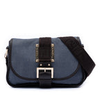 Zucca Trimmed Denim Buckle Flap