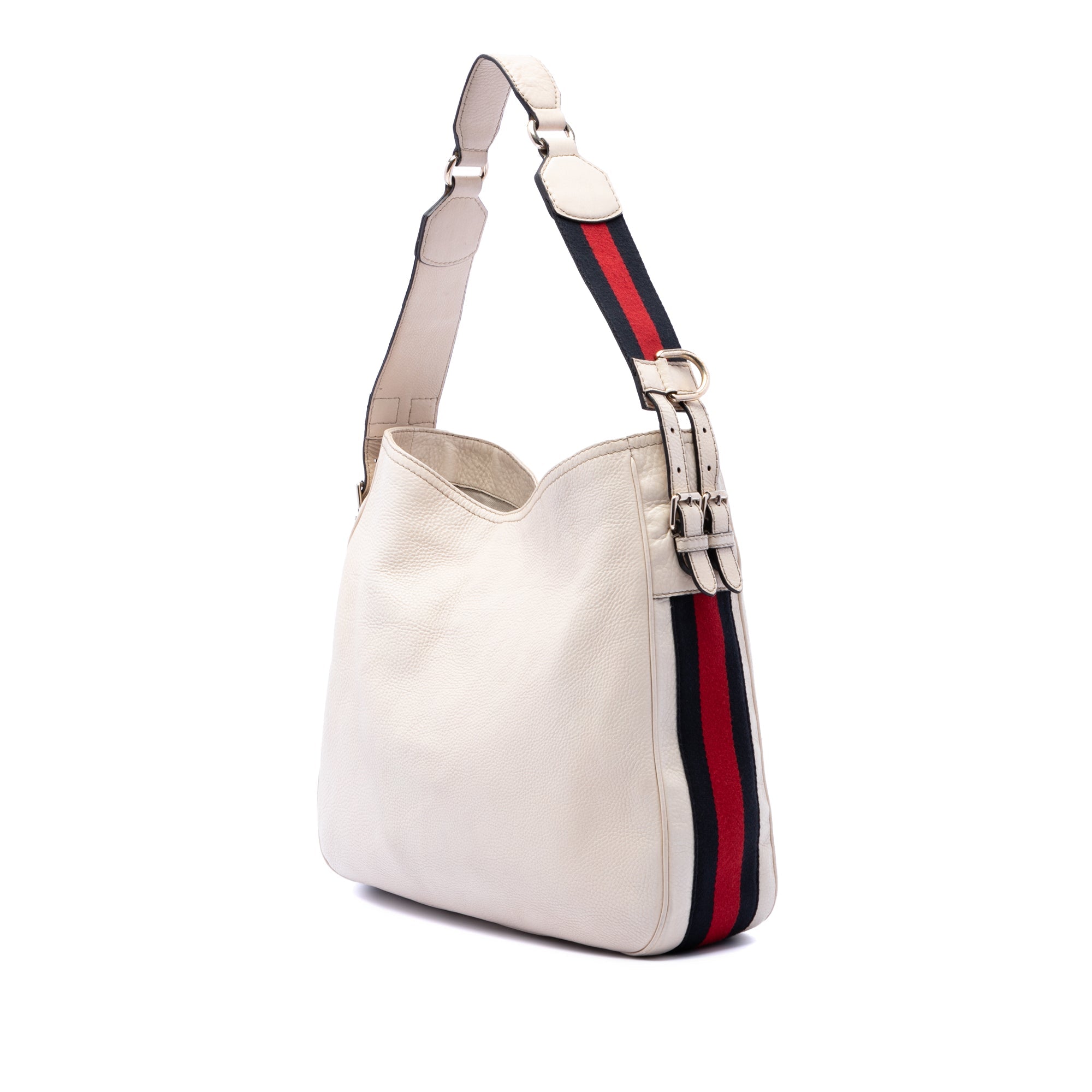Medium Pebbled Calfskin Web Heritage Shoulder Bag