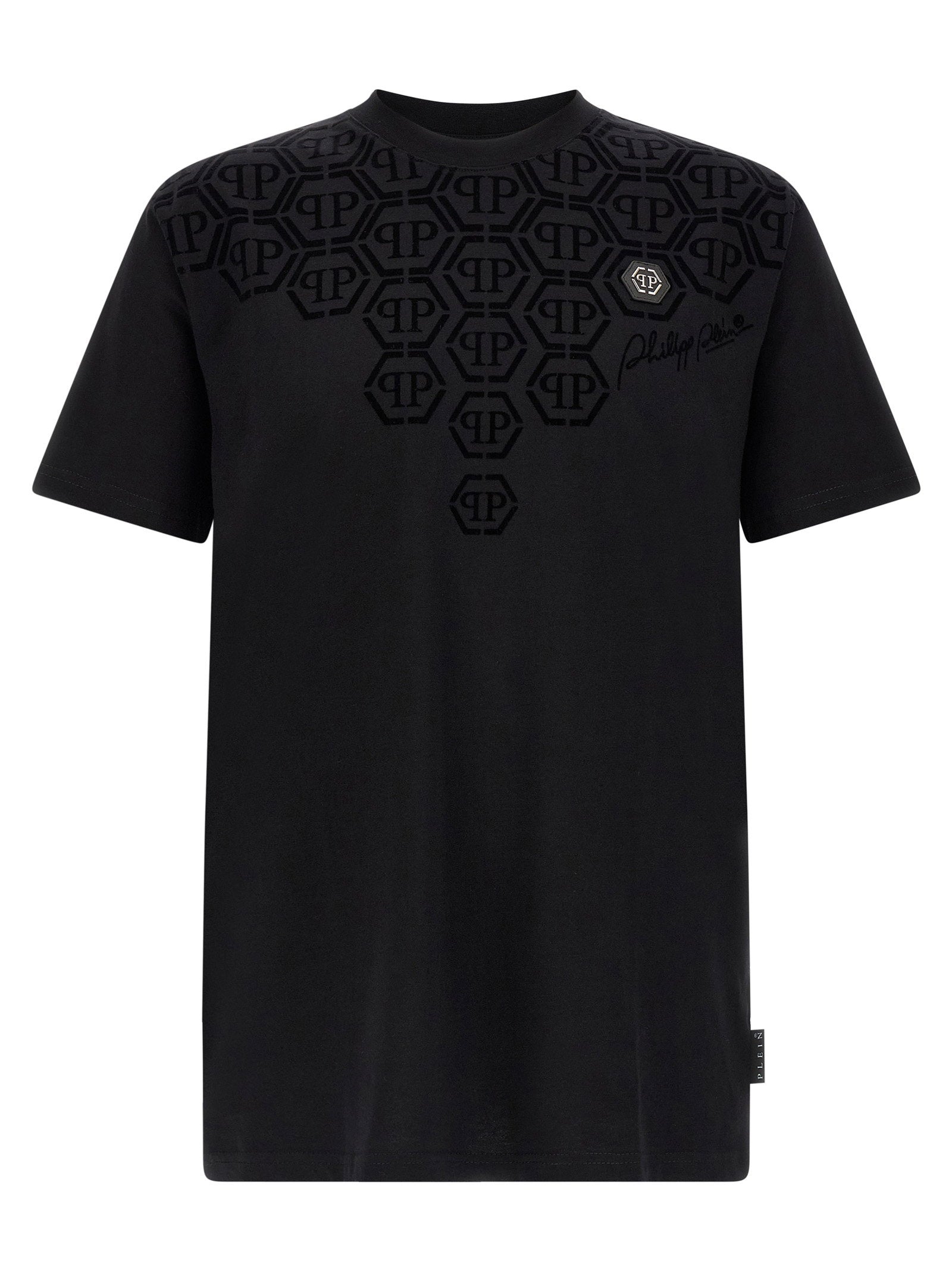 Philipp Plein Logo-Embroidered Monogram T-Shirt — Black