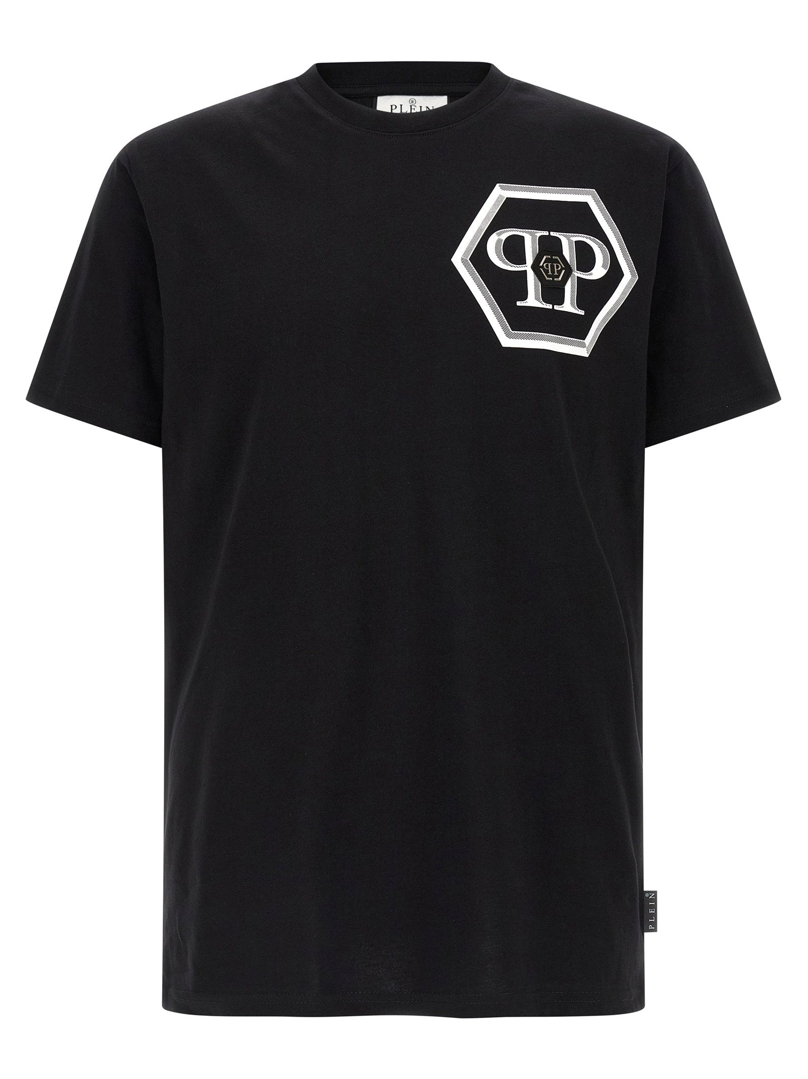 Philipp Plein Logo-Embroidered Hexagon T-shirt — Black