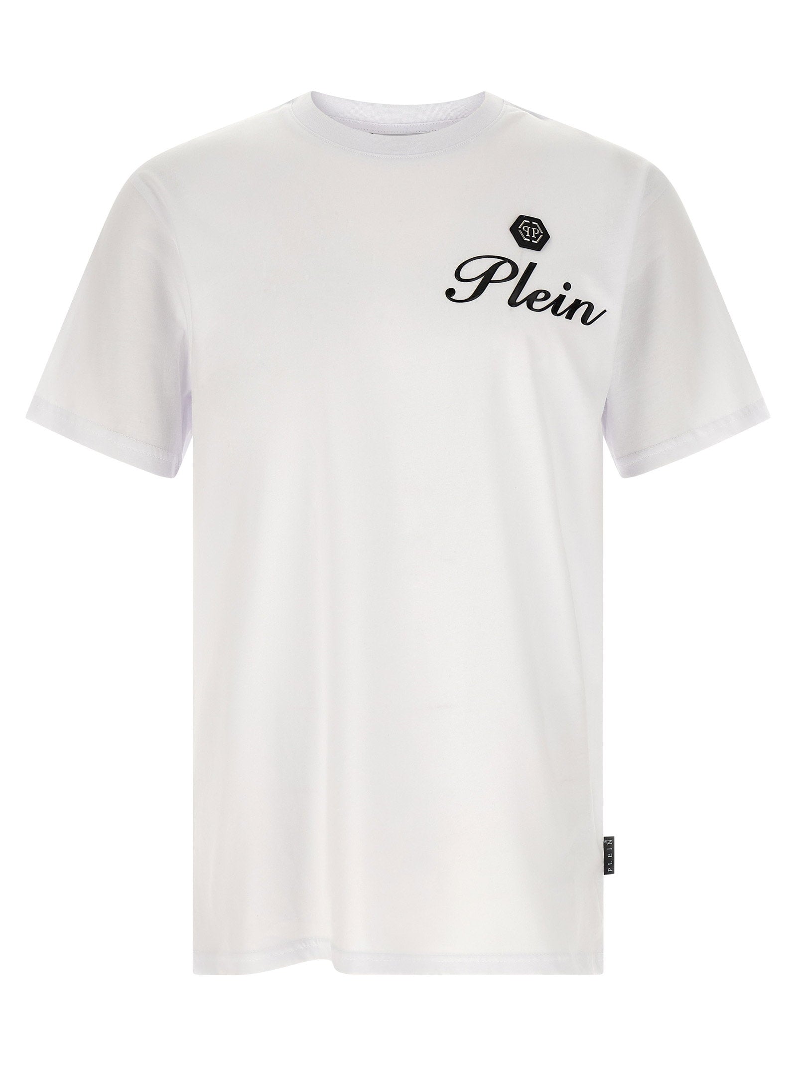 Philipp Plein Logo-Embroidered Cotton T-Shirt — White