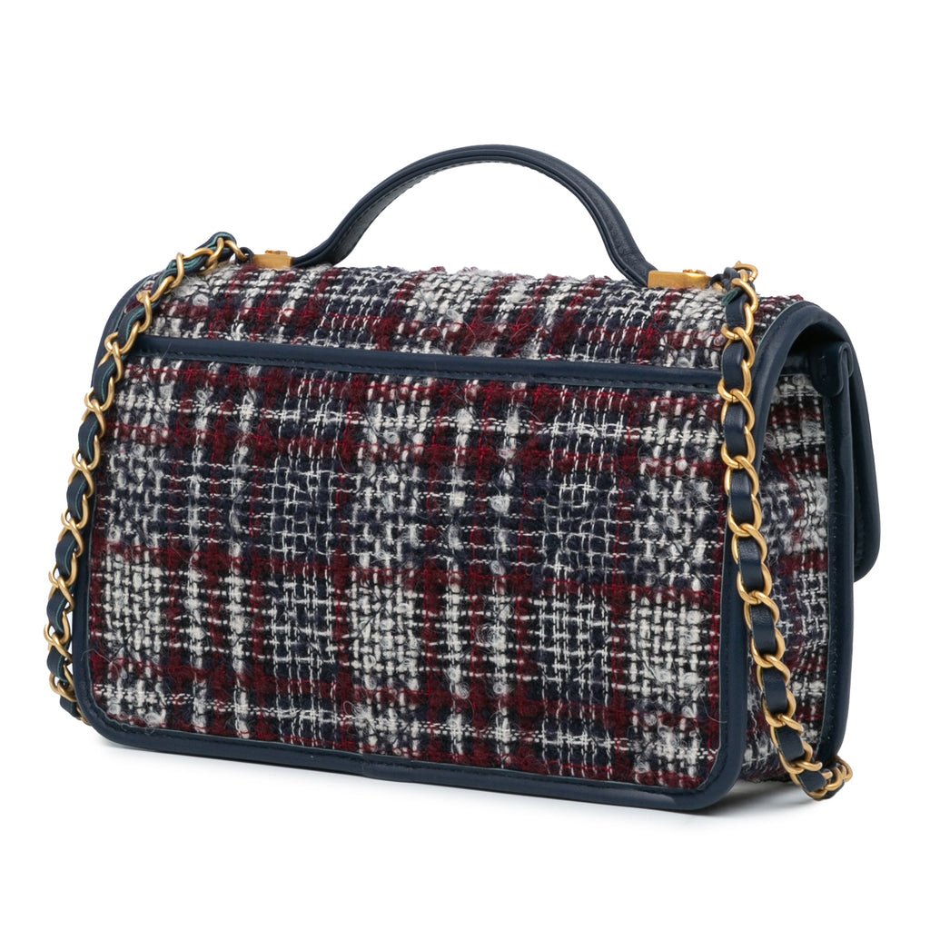 Small Tweed School Memory Top Handle Flap