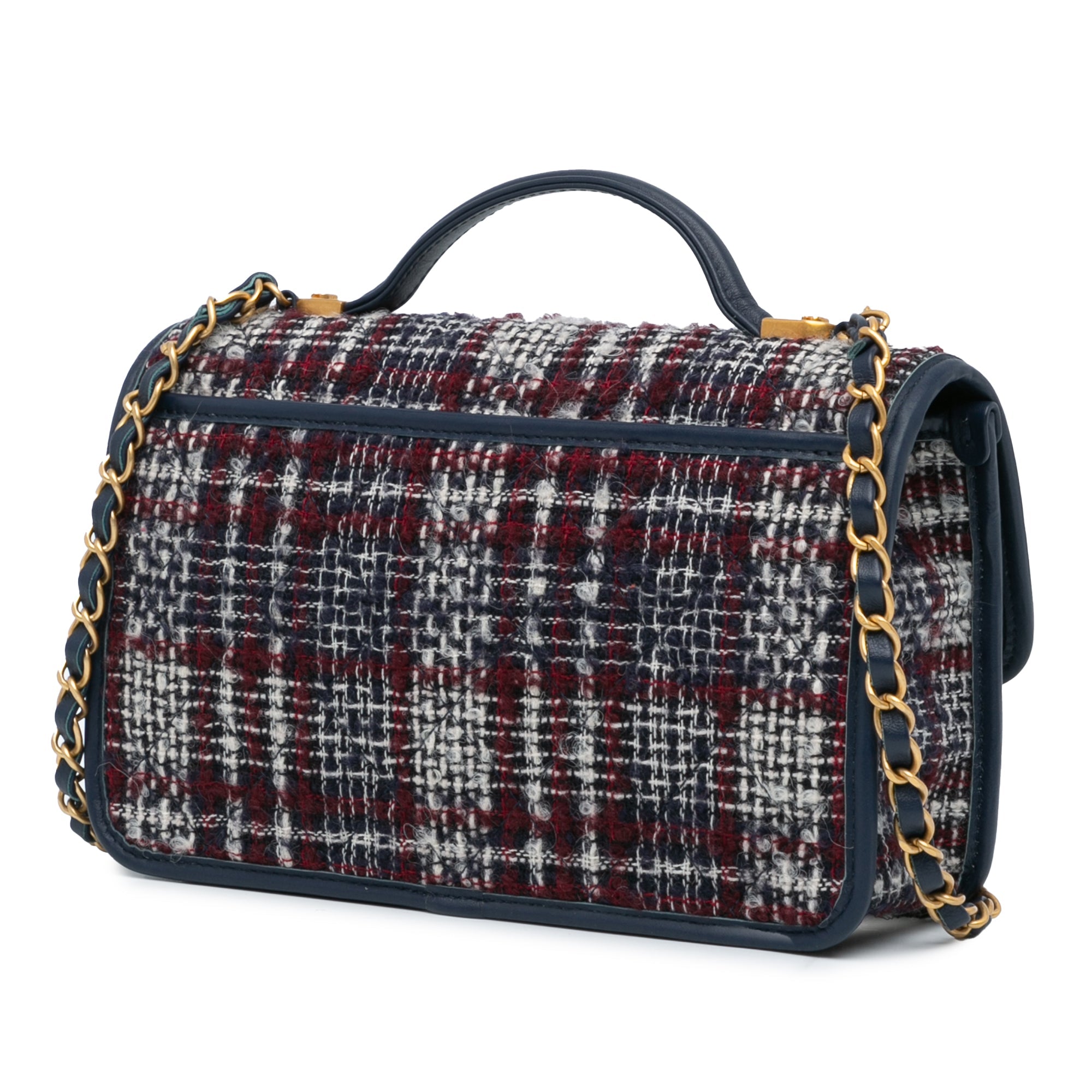 Small Tweed School Memory Top Handle Flap