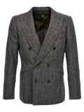 Maurizio Miri Double-Breasted Wool Blazer — Charcoal