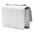 Mini Croc Embossed Leather Monogram Sunset Wallet on Chain
