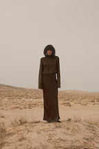 Satin Maxi Skirt (Chocolate Brown)