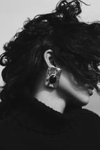 Hammer Stone Earring (Silver/Oxblood)