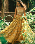 Mustard Lisa Sylvia Lehenga Set By KYNAH, Luxury Indian Fashion & Bridal Wear
