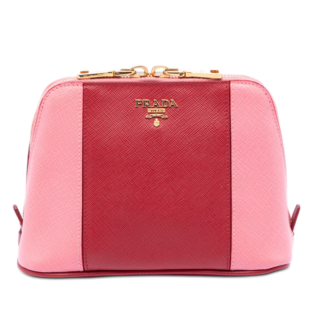Bicolor Saffiano Cosmetic Pouch