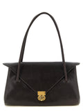 Marni Structured Leather Shoulder Bag — Brown