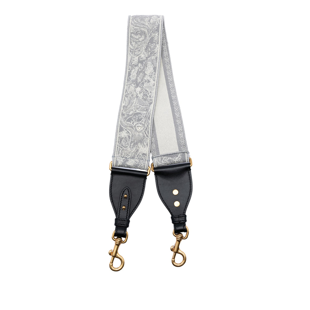 Canvas Embroidered Toile de Jouy Strap