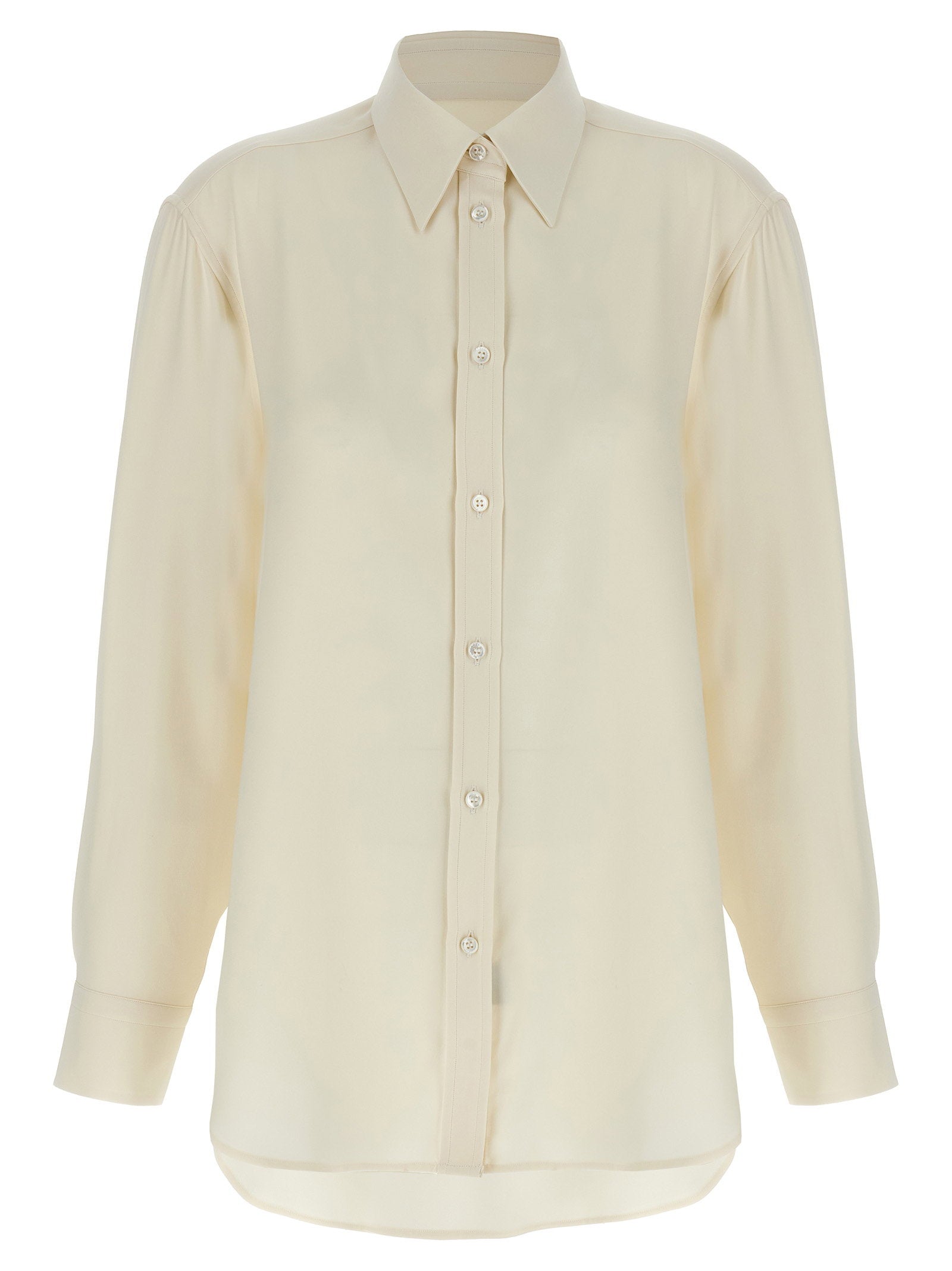 Brioni Silk Cady Shirt — Cream