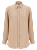 Brioni Silk Cady Shirt — Beige