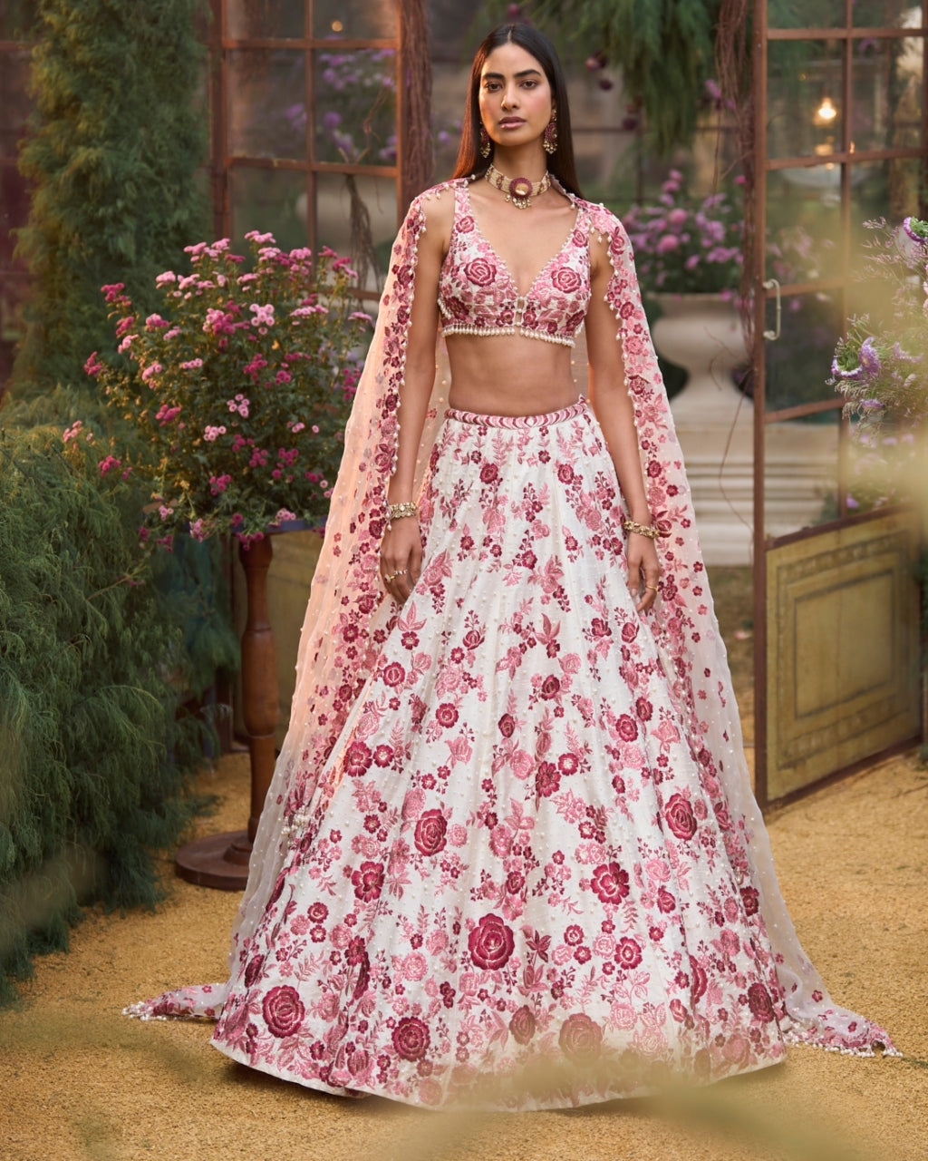Ruby Floral Lehenga Set By KYNAH, Luxury Indian Fashion & Bridal Wear
