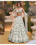 Light Emerald Floral Lehenga Set By KYNAH, Luxury Indian Fashion & Bridal Wear