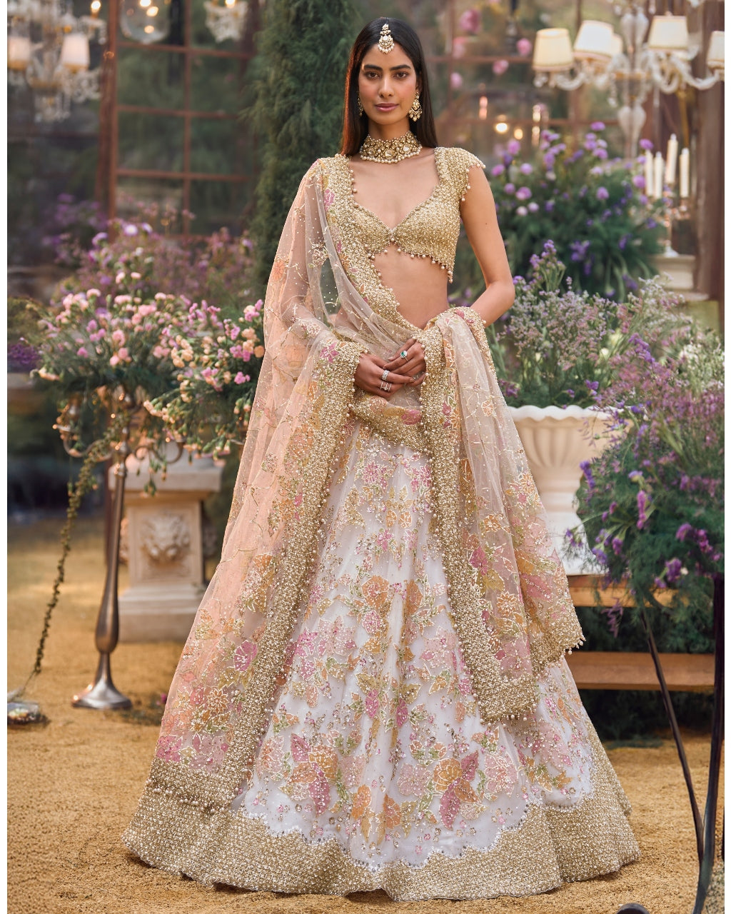 Multi-Coloured Applique Lehenga Set By KYNAH, Luxury Indian Fashion & Bridal Wear