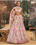 Powder Peach Multi-Coloured Lehenga Set By KYNAH, Luxury Indian Fashion & Bridal Wear