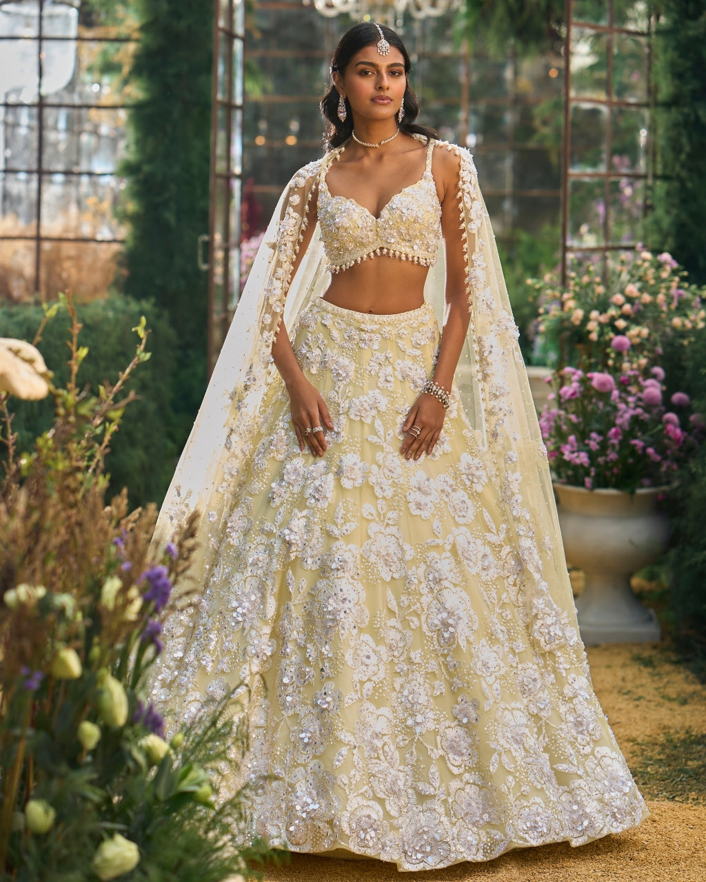 Lime Yellow Floral Lehenga Set By KYNAH, Luxury Indian Fashion & Bridal Wear