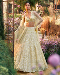 Lemon Yellow Sequin Lehenga Set By KYNAH, Luxury Indian Fashion & Bridal Wear
