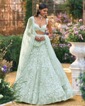 Soft Aqua Sequin Lehenga Set By KYNAH, Luxury Indian Fashion & Bridal Wear