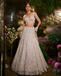 Slate Grey Sequin Lehenga Set By KYNAH, Luxury Indian Fashion & Bridal Wear