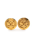 Gold Plated CC Round 31 Rue Cambon Clip on Earrings