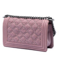 Old Medium Quilted Crumpled Calfskin Studded Boy Flap