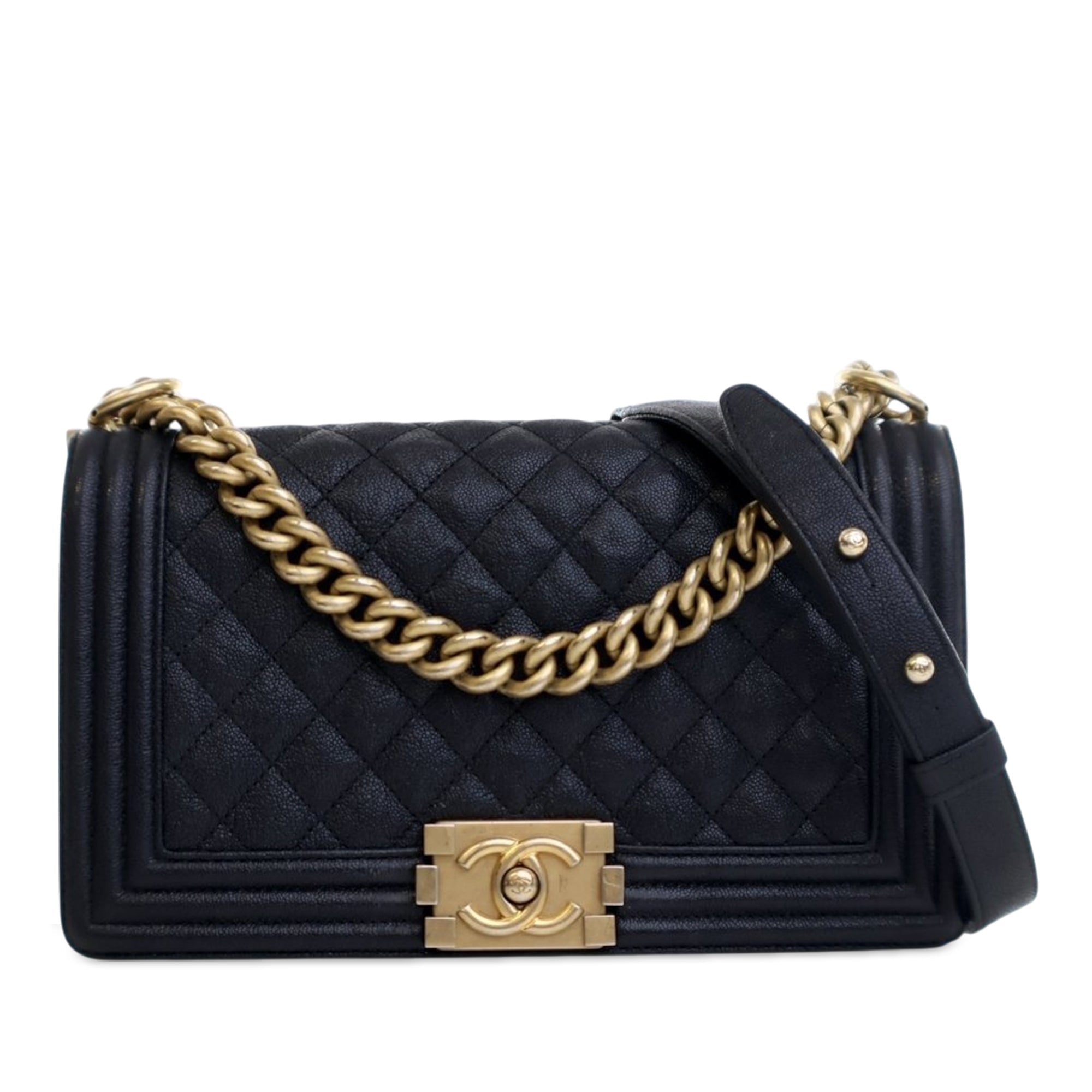 Old Medium Quilted Caviar Boy Flap