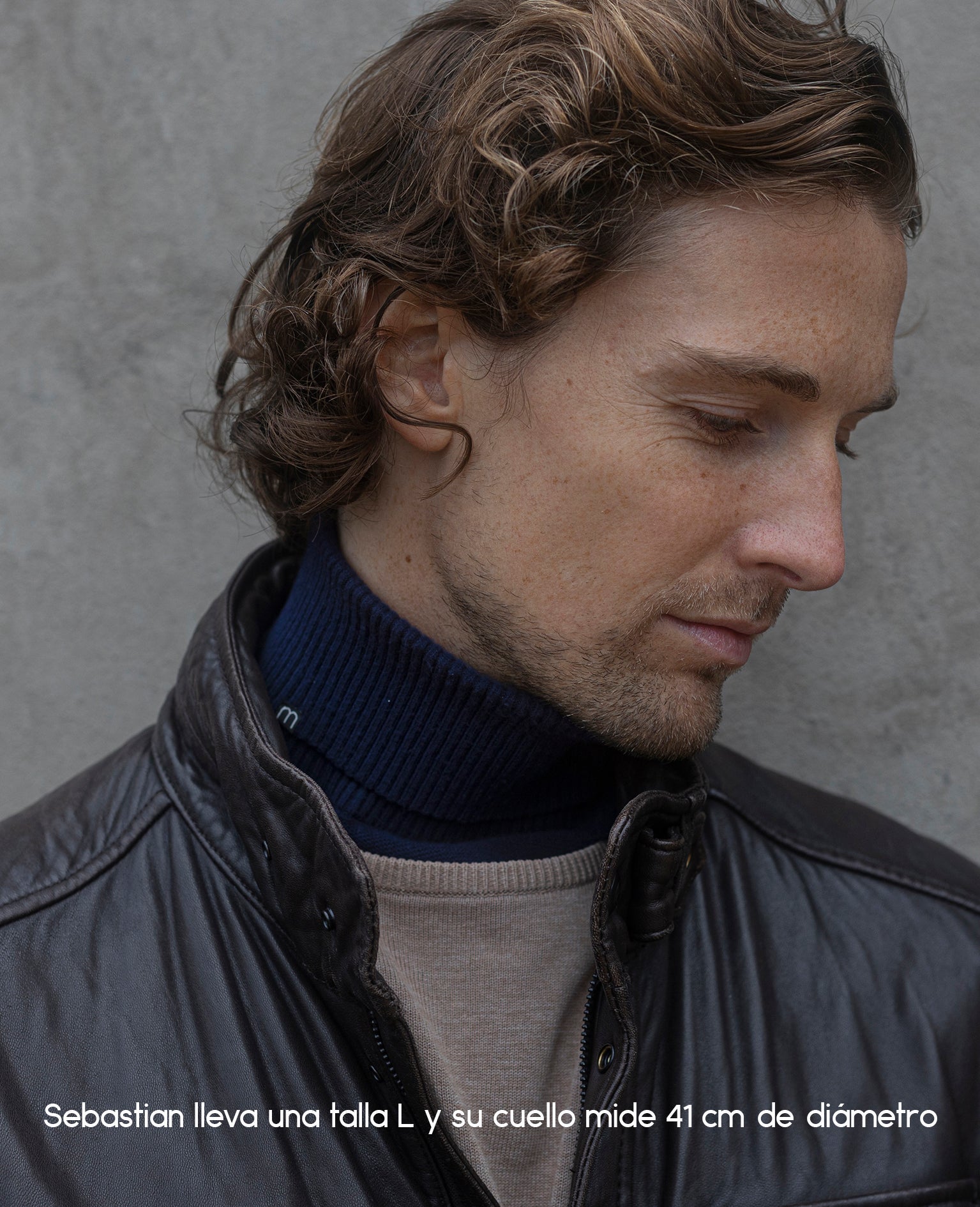 Jersey de cuello vuelto minimo azul hombre