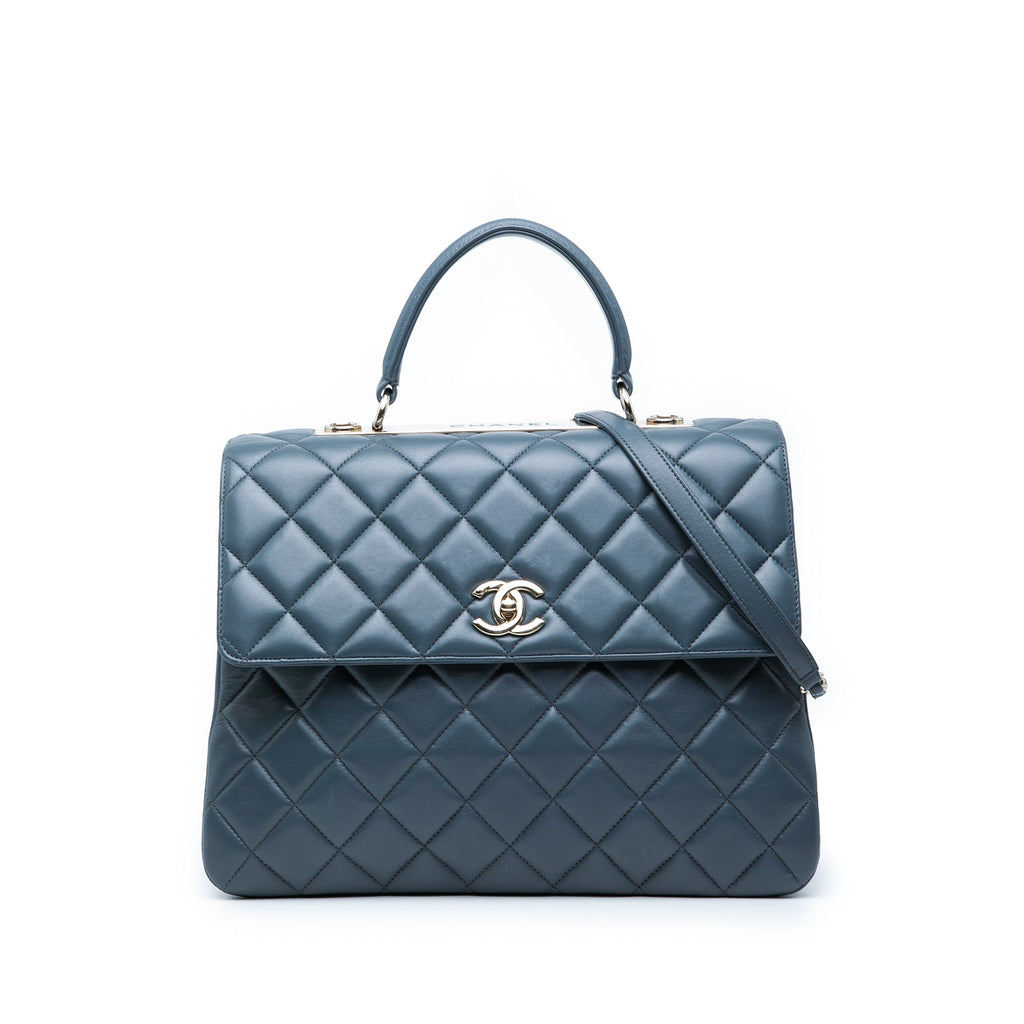 Large Lambskin Trendy CC Top Handle Flap