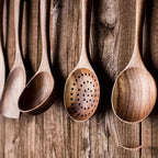 SET DE 5 UTENSILLOS DE COCINA, MADERA NATURAL.
