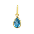 Pear Blue Topaz Charm