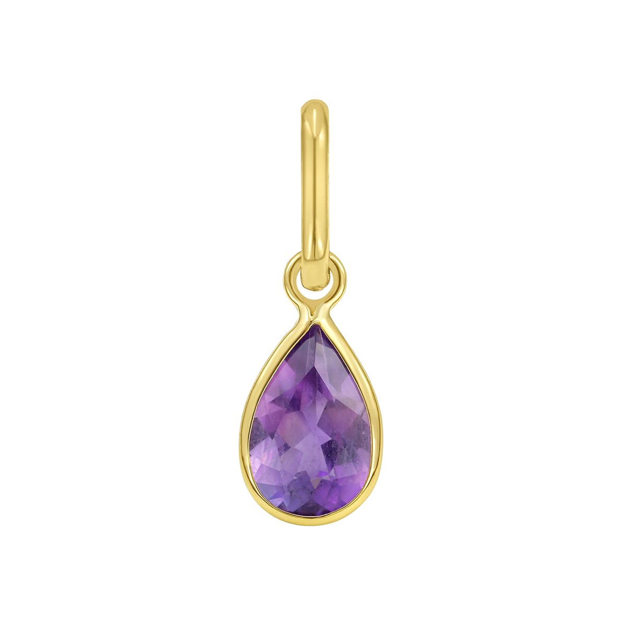 Pear Amethyst Charm
