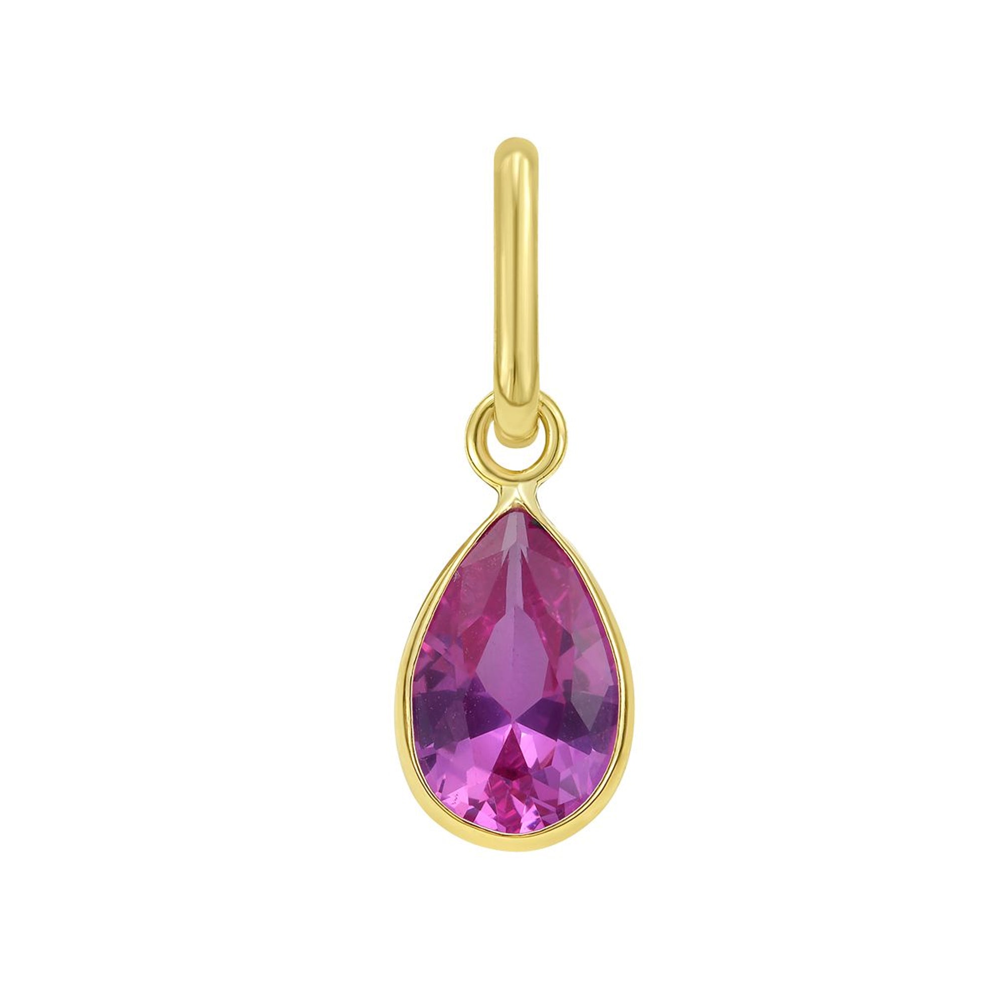Pear Pink Sapphire Charm