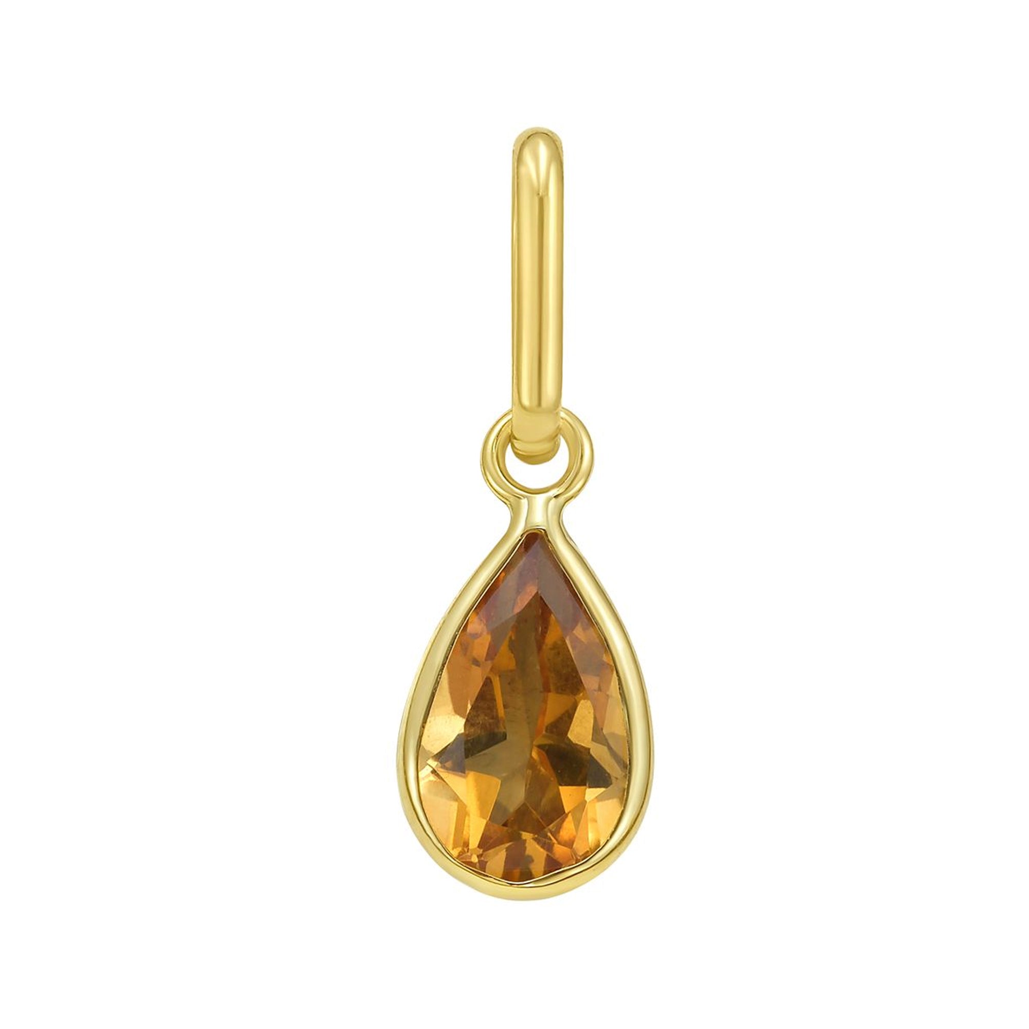 Pear Citrine Charm