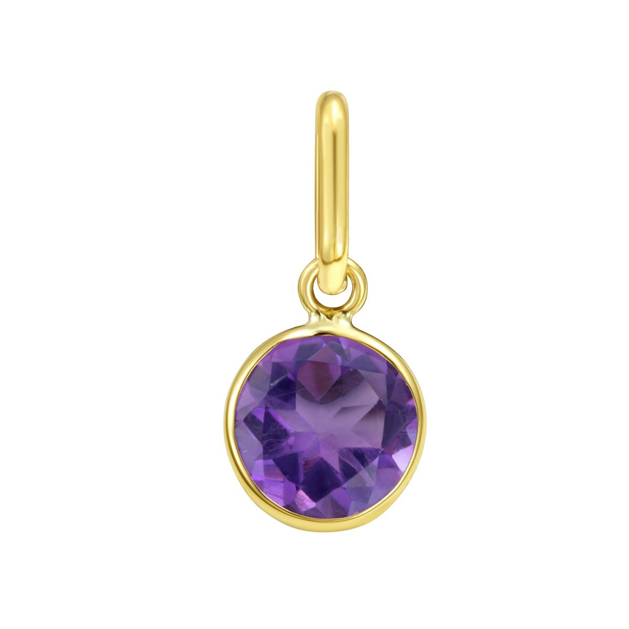 Round Amethyst Charm